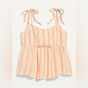 Old Navy Cream and Orange Striped Camisole